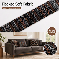 Tissu de canapé floqué 100% polyester, résistant aux déchirures et respirant, poids moyen 270 GSM, pour tissus de rembourrage de meubles
