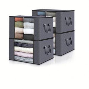 Grands sacs de rangement en tissu non tissé, pliables, pour vêtements, boîte de rangement pour lit - Product Image 2