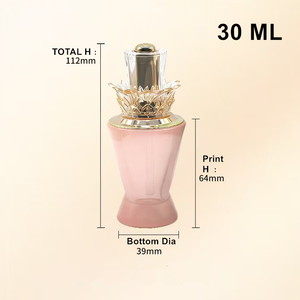 Botella de Vidrio Cónica de Lujo de 30 ml con Tapón Cuentagotas Acrílico de Loto, Botella de Perfume de Vidrio con Forma de Flor de 1 Onza, Botellas Elegantes para Aceites Esenciales - Product Image 5