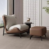 Fauteuil de salon moderne de luxe nordique, fauteuil d'appoint à vendre, fauteuil inclinable simple avec ottoman, favorise une position assise relaxante