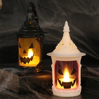 Lanterne citrouille d'Halloween avec poignée, bougie LED sans flamme pour table, fête, intérieur, extérieur, décoration de maison hantée