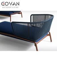 Chaise longue d'extérieur de luxe moderne avec structure en acier inoxydable, dossier ergonomique réglable pour hôtel et usage de loisirs