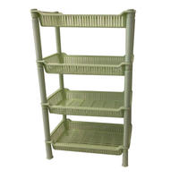Étagère de rangement en plastique à 4 niveaux, multi-couches, pour jouets, cuisine et salle de bain, drainable et assemblable