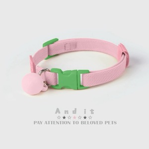 ปลอกคอแมวไนลอนสีม่วงพร้อมหัวเข็มขัดสีเทอร์ควอยซ์และกระดิ่งซิลิโคน ปรับได้สำหรับแมวตัวเล็กทุกฤดูกาล สไตล์น่ารัก - Product Image 2