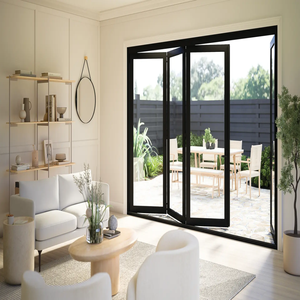 Puerta Plegable Moderna <span class=keywords><strong>de</strong></span> <span class=keywords><strong>Aluminio</strong></span> <span class=keywords><strong>y</strong></span> Vidrio para Exteriores, Impermeable, con Gran Ventilación, para Apartamentos, Dormitorios, Baños, Entradas, Villas <span class=keywords><strong>y</strong></span> Hoteles - Product Image 2