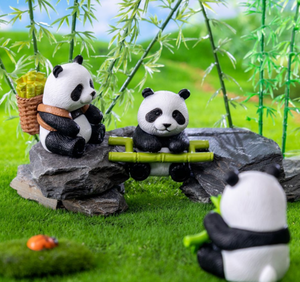 Giocattoli Promozionali per Bambini, Figurine di Animali Selvatici dello <span class=keywords><strong>Zoo</strong></span>, Panda che Mangia Bambù, Miniature in Plastica PVC per Portachiavi e Decorazioni da Giardino Fai-da-Te - Product Image 5