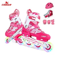 Nouveaux patins à roulettes pour enfants à une rangée de roues lumineuses en maille PU, ajustables, avec roulements ABEC-7, pour garçons et filles