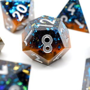 Jeu de dés du MDN 7 pièces, dés polyédriques en résine à bords tranchants pour jeux de rôle <span class=keywords><strong>Donjons</strong></span> <span class=keywords><strong>et</strong></span> <span class=keywords><strong>dragons</strong></span> Jeux de table RPG - Product Image 2