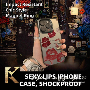 Funda de teléfono antiarañazos de plástico de doble capa, funda Sexy con estampado de labios a prueba de golpes para iPhone 17 15 Plus 13 Mini 11 Pro Max XR - Product Image 2