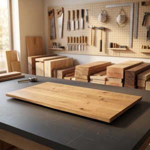 Solid Oak Conference <b>Table</b> Tops with Durable Metal and Wood Legs for Robust Support - Product Image 2
