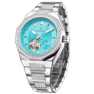 Relojes Mecánicos <span class=keywords><strong>de</strong></span> Lujo FORSINING con Esfera <span class=keywords><strong>de</strong></span> Diamantes Negros y Dorados, Reloj Automático para Hombre <span class=keywords><strong>de</strong></span> Acero Inoxidable Resistente al Agua - Product Image 3