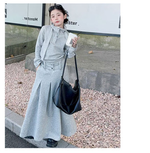 Set di Abbigliamento per Ragazze 2026: Giacca Grigia + <span class=keywords><strong>Gonna</strong></span> <span class=keywords><strong>Lunga</strong></span> 2 Pezzi Stile Cargo per Adolescenti - Product Image 5