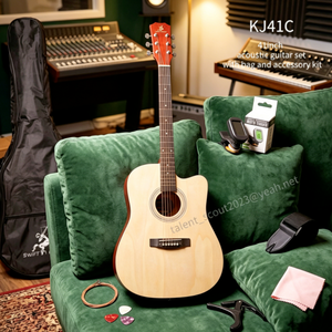 Set di Chitarra Acustica Premium Lucida da 41 Pollici con Design Cutaway, Strumento a Corde Professionale Fatto a Mano, Chitarra Folk con Logo Personalizzato - Product Image 2