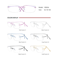 Gafas Borregls sin Montura de Titanio para Hombre, Diseño de Marca 2025, Montura Ultraligera, Gafas Cuadradas sin Marco para Mujer, Lentes Ópticas 85634