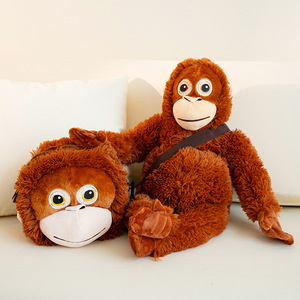 Peluche Gorilla Scimmia Piccola con Ricamo, Super Morbido, Imbottito in Cotone PP, Giocattolo di Peluche Scimmia a Braccia Lunghe, Regalo Unisex - Product Image 2