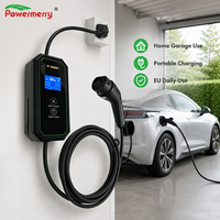 Nouvelle station de recharge portable pour véhicules électriques 3,5 kW 16A Type 2 230V AC IP67 certifiée CE avec protection contre les fuites, prise personnalisée UE pour maison et garage