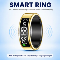 Bague connectée étanche IP68, tracker d'activité, fréquence cardiaque, oxygène sanguin, suivi du sommeil, rappels de vibration, compteur Tasbih, pour hommes et femmes