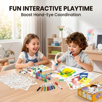 Kit de marqueurs aérographe magiques 3-en-1 pour enfants, lavable, pour peinture par pulvérisation et aquarelle, ensemble d'activités artistiques avec pochoirs