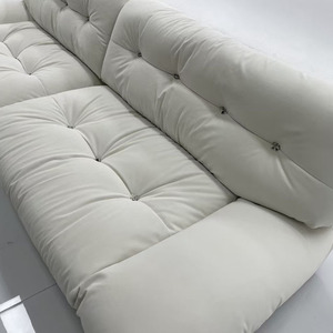 Baxter Cloud <b>Sofa</b> Cream Fabric Tufted Down Filled Living Room <b>Sofa</b> - Product Image 3