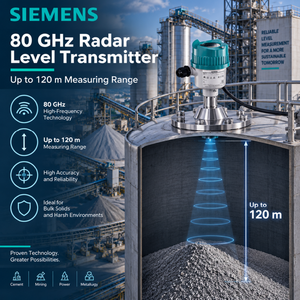 Siemens Sitrans LR580 7ML758 100% Original, Radar de Nivel de 80 GHz, 120 m de Alcance, Precisión de 1 mm, Ángulo de Haz de 3° para Sólidos - Product Image 2