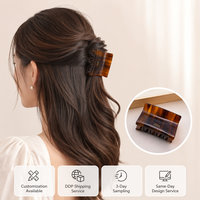 Vente en gros de pinces à cheveux en acétate, pinces à cheveux rectangulaires grandes faites à la main, polyvalentes, antidérapantes, à maintien solide pour femmes, pinces à cheveux personnalisées