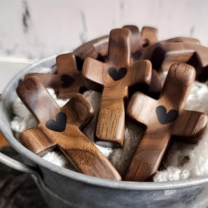 Attraverso il mio cuore regalo di incoraggiamento portatile in legno con punta delle dita in rilievo per lo Stress regalo tasca piccola croce regalo di natale - Product Image 5