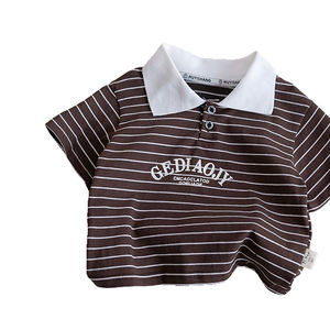 Camiseta de Verano para Niños, Camiseta de Manga Corta con Cuello Redondo y Rayas para Bebés, Camiseta Polo para Niños Pequeños - Product Image 4