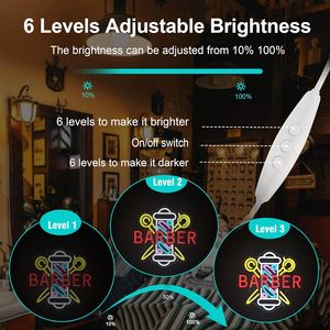 Barber neon LED dimmable USB powered ambient light shop window <b>sign</b> decorative light street indicator light luminous letters 5V - Product Image 4