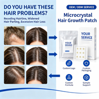 Patch microcristallin dissolvable à marque privée pour le cuir chevelu, patch à micro-aiguilles pour la nutrition du cuir chevelu et l'amélioration de l'apparence des cheveux clairsemés