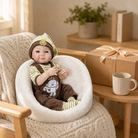 Poupée Bébé Reborn Réaliste de 20 Pouces en Vinyle Souple Peinte à la Main avec Articulations Mobiles, Jouet Éducatif, Cadeau de Collection pour Filles