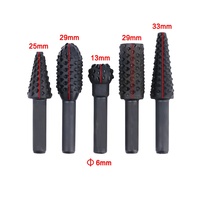 5 pièces/ensemble 1/4 menuiserie métal loup dent bâton râpe fraise limes rotatives travail du bois râpe en relief meulage Hmbossed tête de meulage