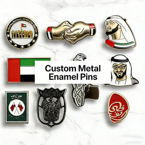 Fabricante de insignias de solapa de esmalte personalizadas con logotipo de bandera de anime magnético personalizado de los Emiratos Árabes Unidos, broche de oro, pin de esmalte metálico personalizado - Product Image 1