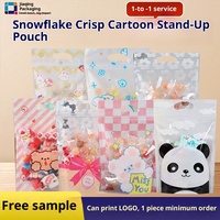 Sacs d'emballage refermables autocollants motif flocon de neige pour aliments pour animaux, conserves, lait, biscuits, nougat, pâtisseries, bonbons - Vente en gros