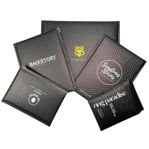 Embalaje de sobre personalizado, bolsas de embalaje de entrega exprés, bajo pedido mínimo, color negro mate, con logotipo impreso