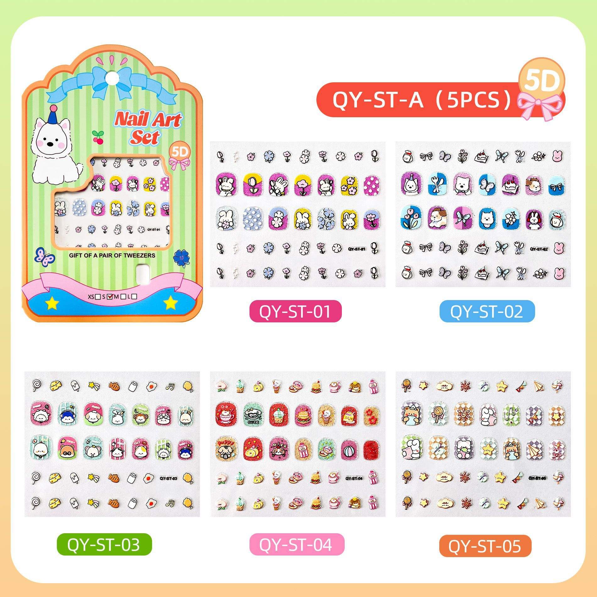 QY - ST - A set (glitter 01 - 05)