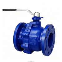 Vanne à boisseau sphérique flottante 2 pièces PN16 en fonte ductile GG25 GGG40 QT450 à levier manuel et à brides pour système d'eau