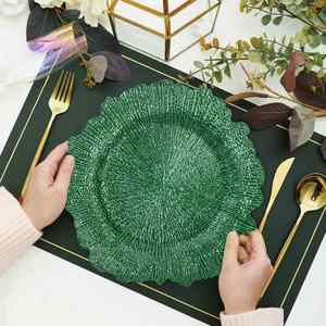 Platos Base Decorativos Premium de 13 Pulgadas, Multicolor, Tipo Arrecife, de Plástico Irrompible, para Decoración de Eventos y Bodas, Venta al por Mayor - Product Image 5