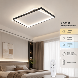 Surface Mount <b>Modern</b> Geometric Acrylic <b>Led</b> <b>Ceiling</b> <b>Light</b> Remote Dimmable Tri Color For Home Bedroom Living Room - Product Image 3