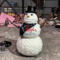Décoration de parc à thème de Noël en plein air, bonhomme de neige animé et mobile, chantant des chansons de Noël