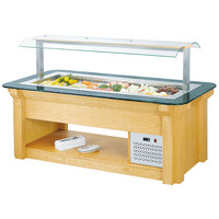 Réfrigérateur en bois de marbre 2019, table à salade, réfrigérateur en bois, buffet bar