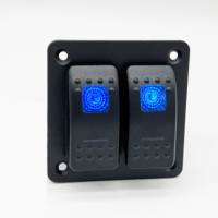 Panneau d'interrupteurs à bascule en aluminium DC12V 20A avec LED bleue 1/2/3/4/5/6/8 gangs pour Yacht, VR, Camion, Moto, Véhicules tout-terrain