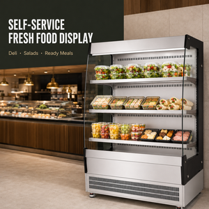 <span class=keywords><strong>Vitrine</strong></span> réfrigérée ouverte pour plats préparés, salades et aliments frais - Product Image 2