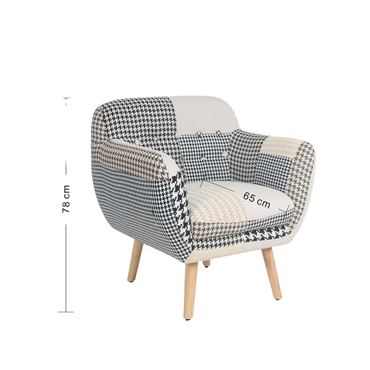 Fauteuil de salon en tissu Patchwork pour la maison, fauteuil d'accent confortable