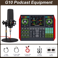 Kit de microphone pour podcast avec support, microphone à condensateur pour smartphones - Connecteur filaire 3,5 mm, microphone Rayco G10 pour la diffusion