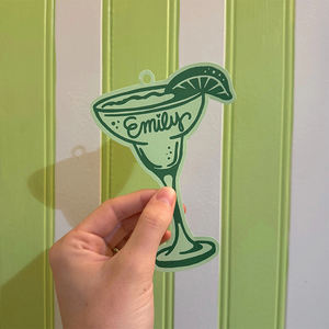 Margs & Matrimony, Targhetta con nome della damigella d'onore, Proposta per addio al nubilato, Ultima festa, Bicchiere da Margarita, Salva acqua, bevi Tequila - Product Image 1