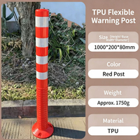 Poteau de délimitation flexible en TPU épaissi de 100 cm, qualité ingénieur, film réfléchissant en PVC, protection IP65, pour circulation routière
