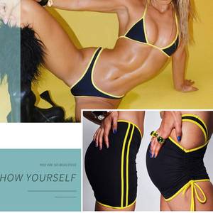 Costume da bagno brasiliano sexy da donna 2026: set tre pezzi con micro reggiseno a triangolo, <span class=keywords><strong>perizoma</strong></span> <span class=keywords><strong>e</strong></span> slip a stringa, personalizzabile - Product Image 5