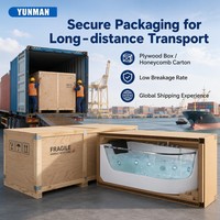 Baignoire Balnéo Moderne Autoportante de Qualité Commerciale, Baignoire de Luxe en Acrylique avec Panneau Transparent, Portable pour Villa