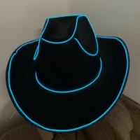 Chapeau de cowboy à lumière LED clignotant El Wire Hat clignotant Lights Cowgirl/boy Bride Hat Christmas Wedding
