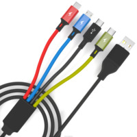 120cm Nylon USB A Tipo-C Micro Iconnectors Cables de cargador USB multifunción 4 en 2 Cable de carga USB para teléfono móvil